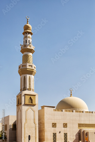 Mosque building on the outskirts of Dubai city
