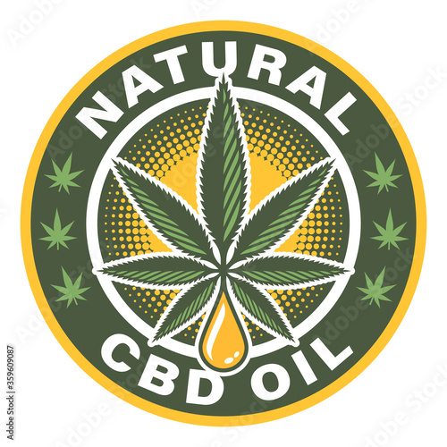 CBD oil (Cannabidiol hemp plant extract) label template