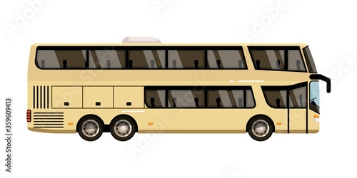 Tourist coach. Double decker tourist coach icon isolate on white background. Passenger bus city vehicle vector illustration