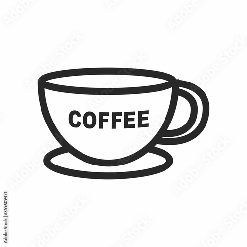 vector icon of cup with coffee writing