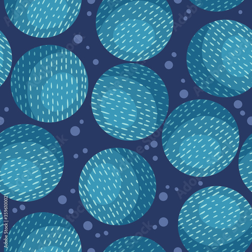 Neptune planet abstract seamless space pattern background with planets. Solar system planets children wallpaper texture tile. Vector stock image