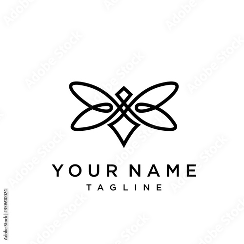 firefly logo vector icon template and Bee Logo design