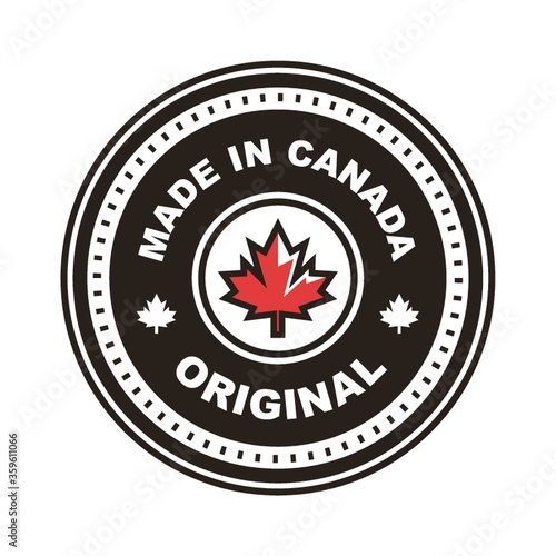 A made in canada label illustration.