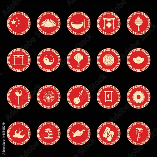 collection of chinese icons