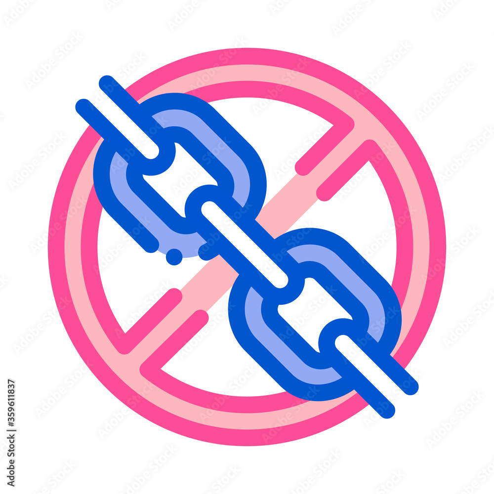 stop chain sign icon vector. stop chain sign sign. color symbol illustration stop chain sign icon vector. stop chain sign sign. color symbol illustration
