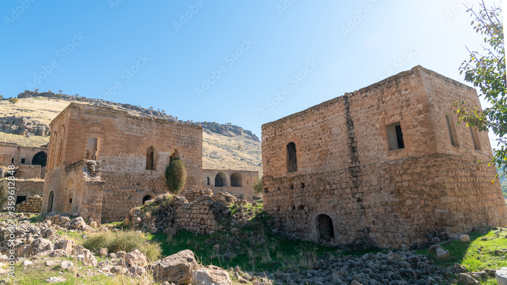 Abandoned Syriac village of Killit Dereici, near Savur town, in the southeastern Turkey