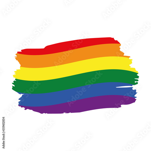 Rainbow background. LGBT Pride Month in June. Lesbian Gay Bisexual Transgender. Celebrated annual. LGBT flag. LGBTQ community. Human rights and tolerance.  Vector illustration isolated on white