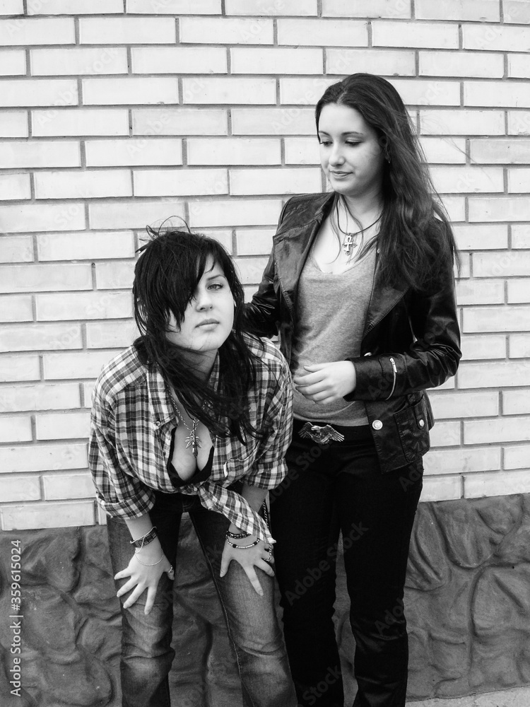 Couple of young young girls at countryside, LGBTQ comunity Couple of young young girls at countryside, LGBTQ comunity