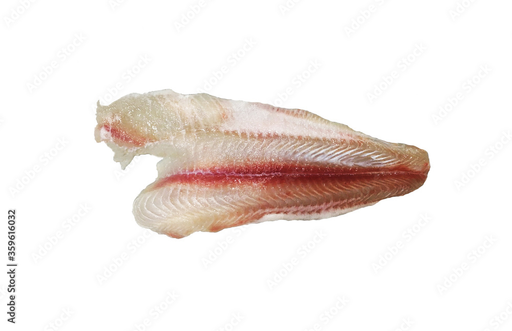 Pangasius fillet Isolated on white background. Pangasius fillet Isolated on white background.