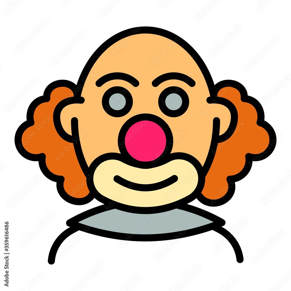Bald clown icon. Outline bald clown vector icon for web design isolated on white background