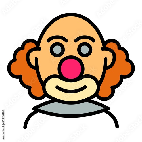 Bald clown icon. Outline bald clown vector icon for web design isolated on white background