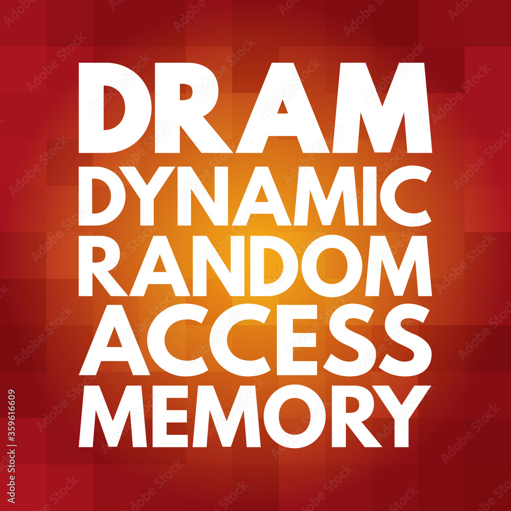DRAM - Dynamic Random Access Memory acronym, technology concept background
