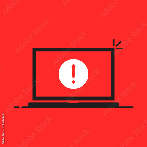 laptop with message about cyber attack