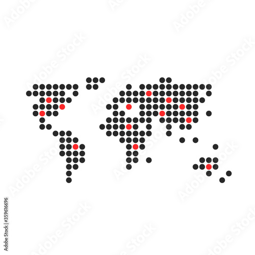 global problem with world map from dots