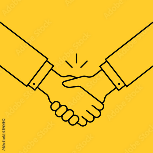 handshake like agreement thin line icon