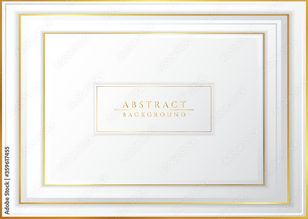 Premium overlap layer white background gold metallic border color luxury concept Premium overlap layer white background gold metallic border color luxury concept