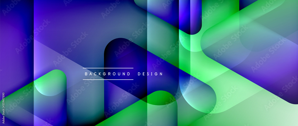 Fototapeta premium Triangle shapes geometric abstract background. 3D shadow effects and fluid gradients. Modern overlapping forms wallpaper for your text message
