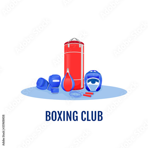 Boxing club flat concept vector illustration