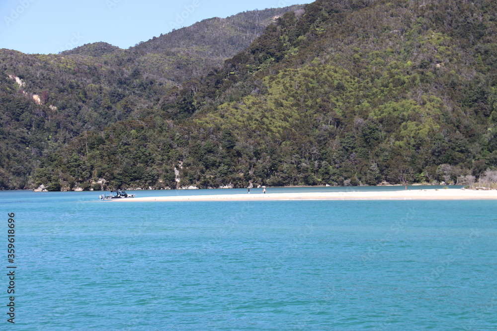 Banc de sable du parc Abel Tasman, Nouvelle Zélande Banc de sable du parc Abel Tasman, Nouvelle Zélande