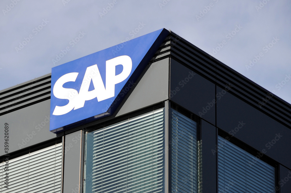 Hamburg / Germany May 23, 2009 SAP logo in Hamburg, Germany SAP is