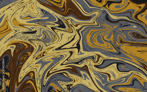 Abstract liquid texture, golden marble background
