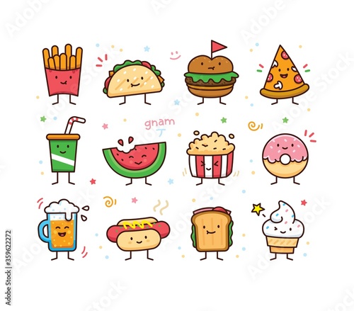 Food Doodle Toolkit - Pizza, Hamburger, Beer, Donut, Ice cream and more!