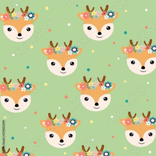 seamless pattern with deer © lillyrosy