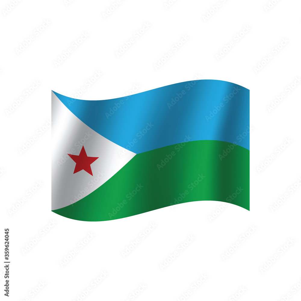 Djibouti flag. Simple vector. National flag of Djibouti Djibouti flag. Simple vector. National flag of Djibouti