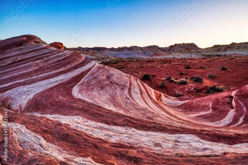 Fire Wave in Valley of Fire State Park at Dusk near Las Vegas, Nevada