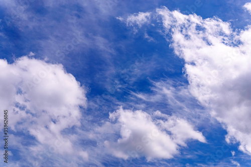 Fototapeta Naklejka Na Ścianę i Meble -  Cirrus clouds in the sky background, texture. Cumulonimbus clouds