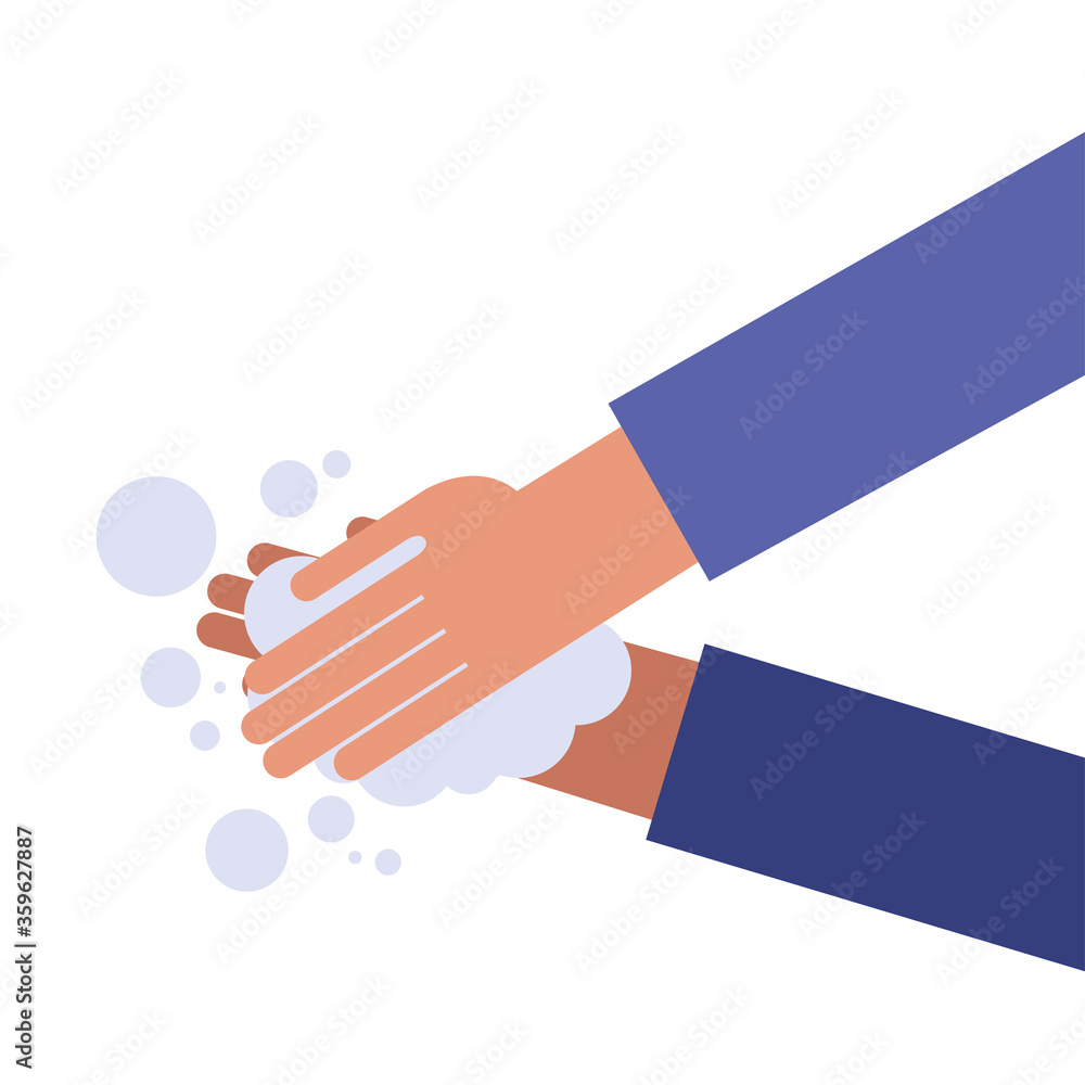 Hands washing with bubbles vector design Hands washing with bubbles vector design