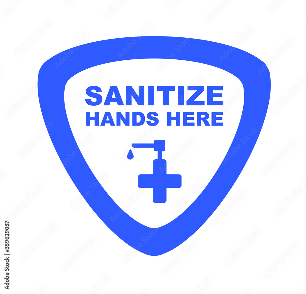 sanitize hand here sign vector sanitize hand here sign vector