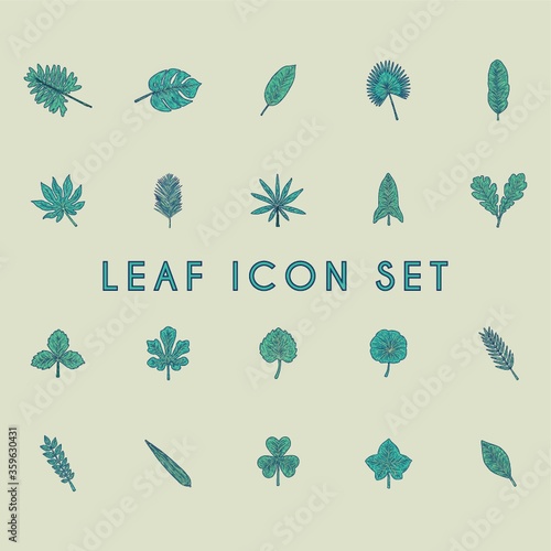 leaf icon set