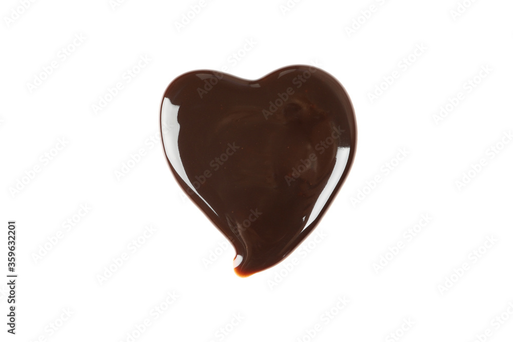 Tasty chocolate in the heart form isolated on white background Tasty chocolate in the heart form isolated on white background