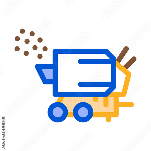 wood crusher machine icon vector. wood crusher machine sign. color symbol illustration