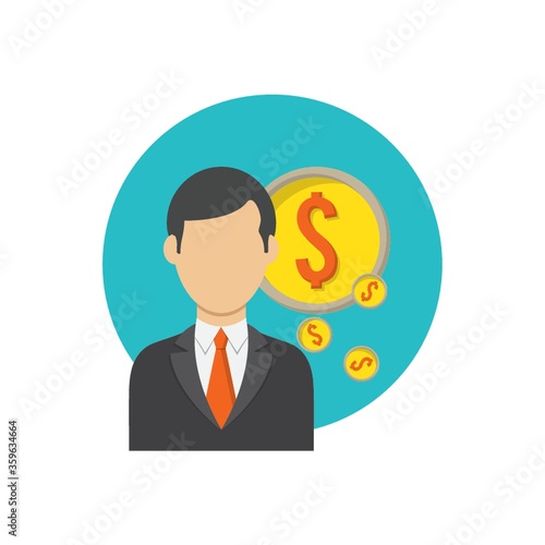 Businessman and dollar coins © captainvector