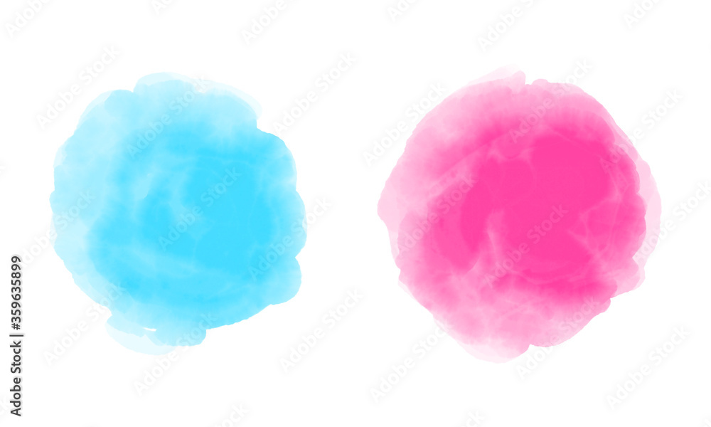 Aquarell/Wasserfarben - Set, Pink und Blau