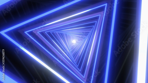Abstract Neon Tunnel Glow Lights VJ Sci-Fi Laser Triangles Moving - Abstract Background Texture