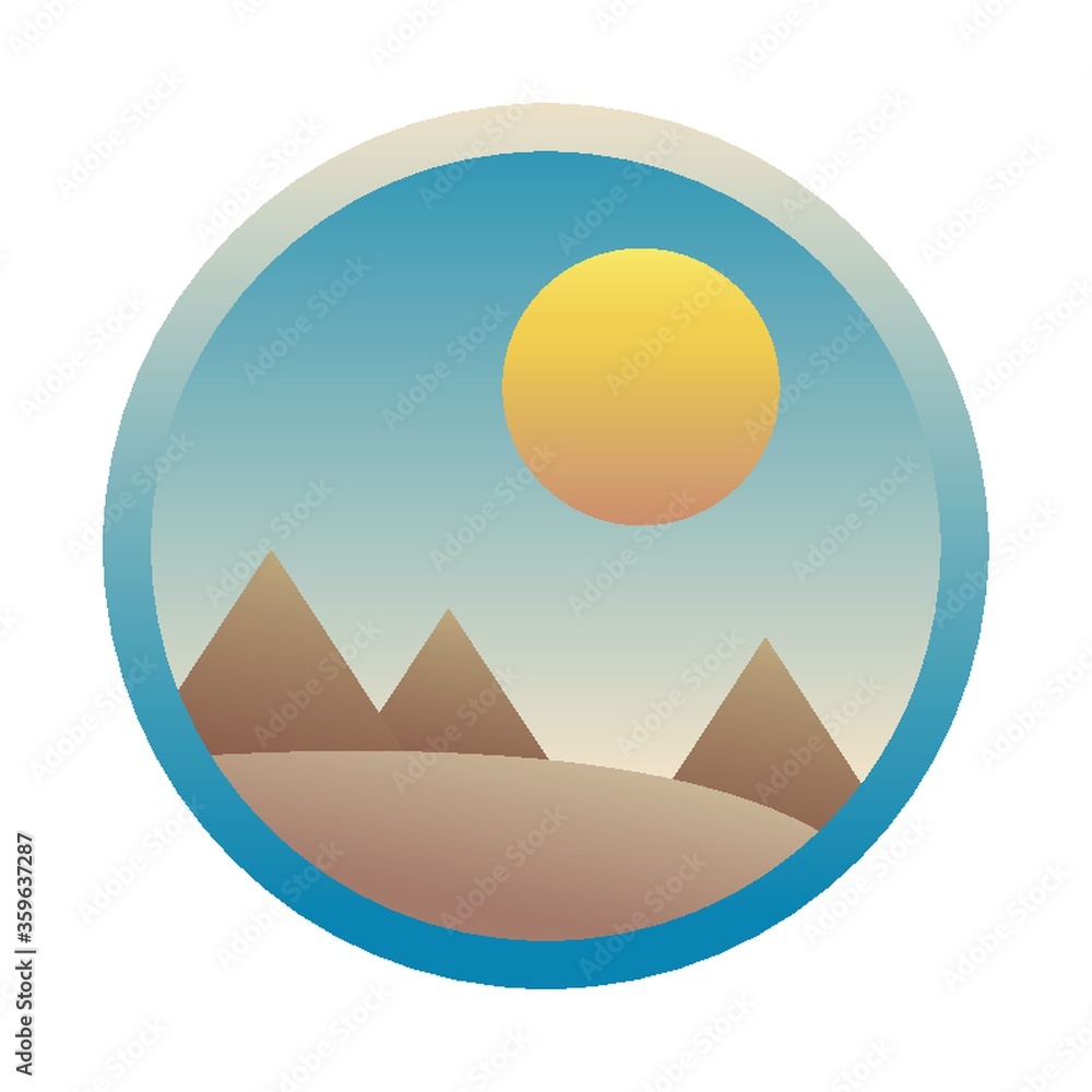 sun with mountains