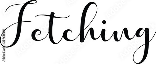 Fetching quote. Modern calligraphy text. Vector hand-drawn illustration black and white