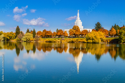 The Idaho Temple of the Church of Jesus Christ of Latter-day Saints in Idaho Falls