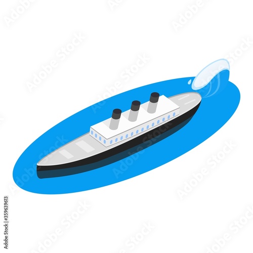 Steamship icon. Isometric illustration of steamship vector icon for web
