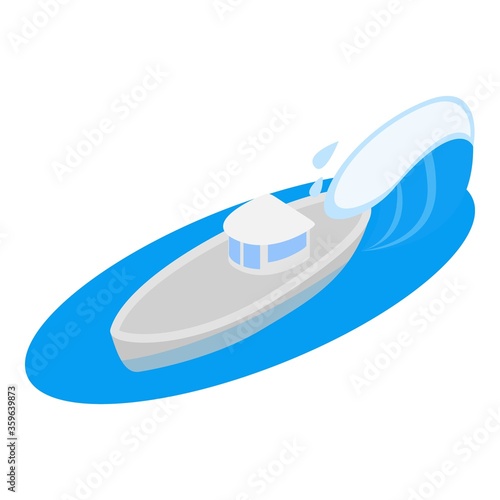 Research ship icon. Isometric illustration of research ship vector icon for web