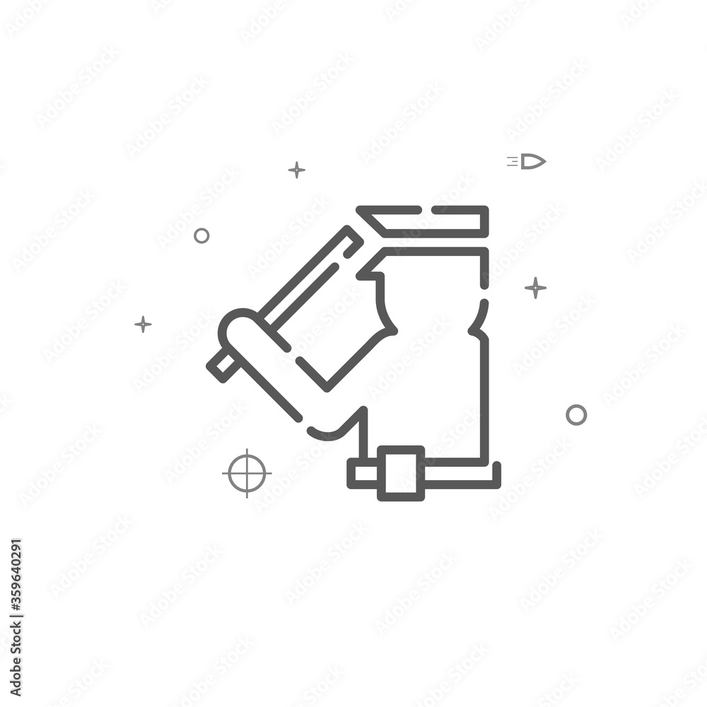 Policeman with a baton simple vector line icon. Symbol, pictogram, sign. Light background. Editable stroke Policeman with a baton simple vector line icon. Symbol, pictogram, sign. Light background. Editable stroke