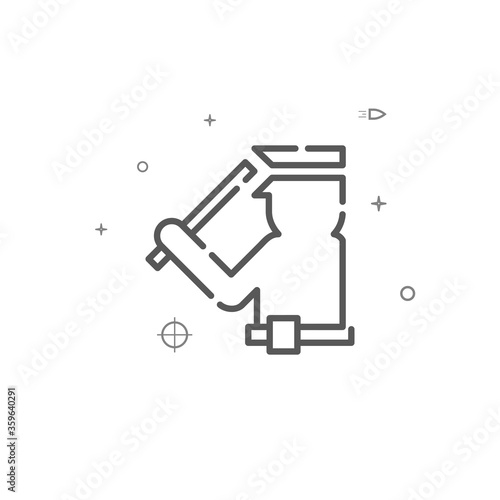 Policeman with a baton simple vector line icon. Symbol, pictogram, sign. Light background. Editable stroke