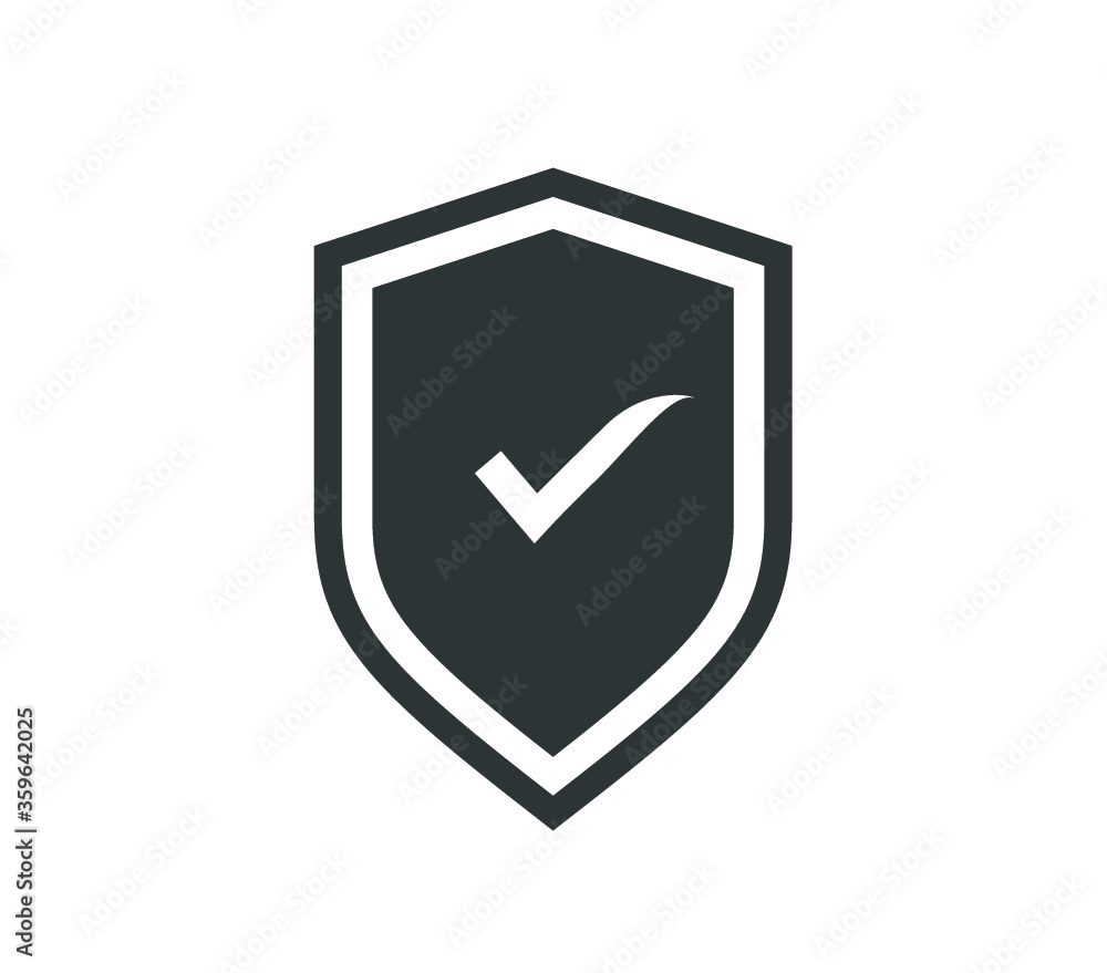 Protection icon. Tick mark security check icon. shield guard icon. Security icon. Protection icon. Tick mark security check icon. shield guard icon. Security icon.