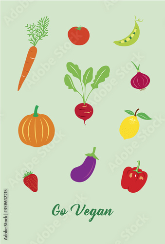 go vegan poster graphic vector