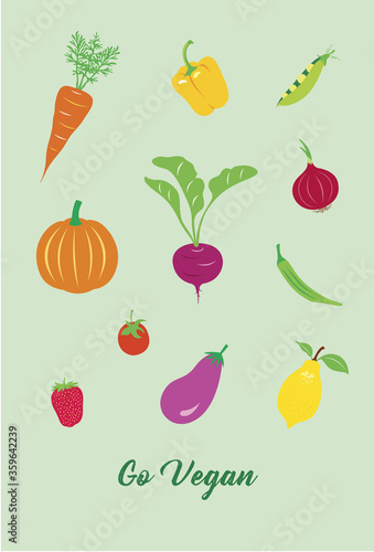 go vegan poster graphic vector