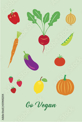go vegan poster graphic vector