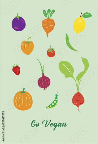 go vegan poster graphic vector